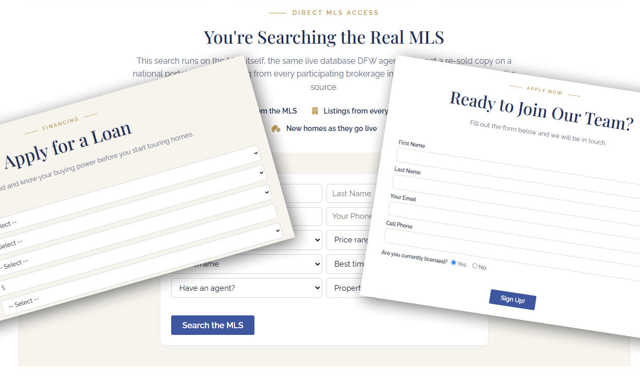 BrokerChamp house leads view showing captured website leads routed to agents with speed-to-lead status