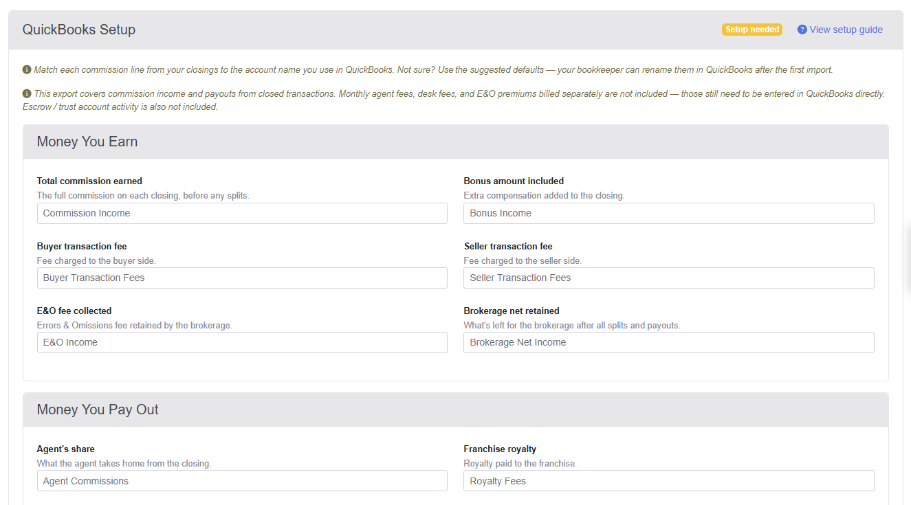 BrokerChamp QuickBooks export showing balance-checked monthly file ready for bookkeeper import